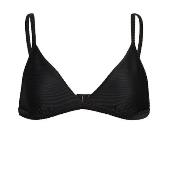 Seafolly NWT Essentials Fixed Triangle Bikini Top Black Size 6 - Picture 3 of 16